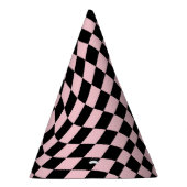 レトロパステルピンク&ブラック パーティーハット (右)