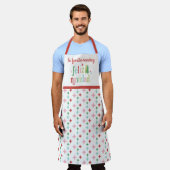 レトロパステルフェリズナビダッド |ファミリ エプロン (着用した状態)