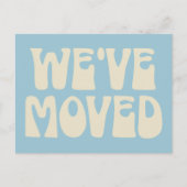 レトロパステルブルーミニマリスト新しいアドレスPo ポストカード (正面)