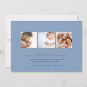 レトロパステルブルーモダンフォトフレーム採用 案内状 (裏面)