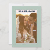 レトロパステルブルーGroovy 70s写真 サンキューカード (正面)