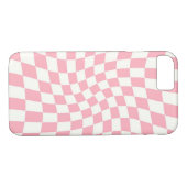 レトロパステルベビーピンクチェックワープチェッカーボード Case-Mate iPhoneケース (裏面(横))