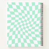 レトロパステルミントグリーンチェックワープ市松模様に ノートブック (裏面)