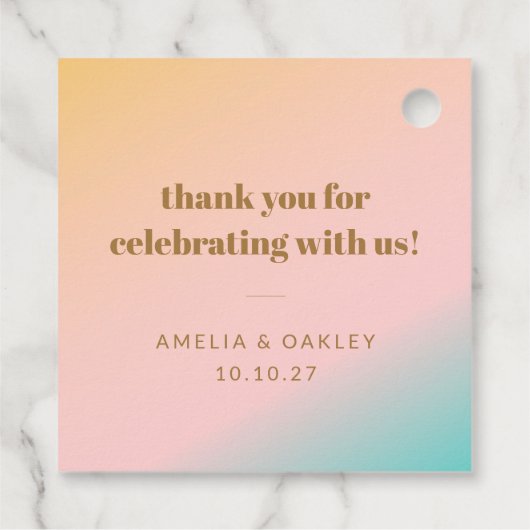 レトロパステルユニークグラデ結婚ィティカスタムング感謝していの フェイバータグ (裏面)