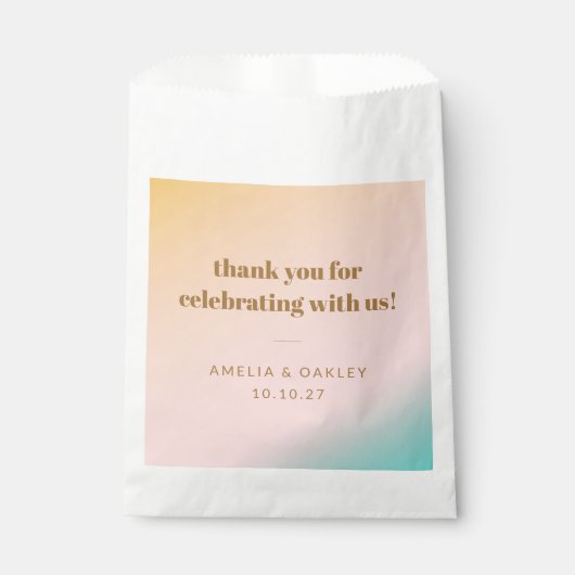 レトロパステルユニークグラデ結婚ィティカスタムング感謝していの フェイバーバッグ (正面)