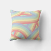 レトロパステルレインボーストライプズ模様 クッション (裏面)