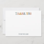 レトロパステルワイルドフラワーカスタムサンキューユー サンキューカード (正面)