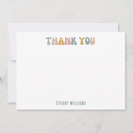 レトロパステルワイルドフラワーカスタムサンキューユー サンキューカード (正面)