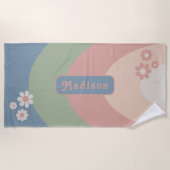 レトロパステル名 ビーチタオル (正面)