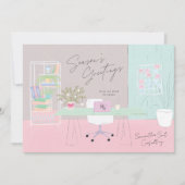 レトロパステル手書きオフィスロゴ企業の シーズンカード (正面)