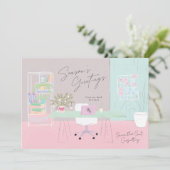 レトロパステル手書きオフィスロゴ企業の シーズンカード (スタンド正面)