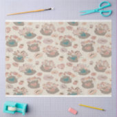 レトロパステル春花籠 薄葉紙 (クラフト)