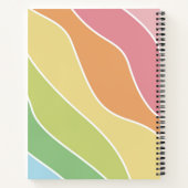 レトロパステル波パーソナライズされたスパイラルノート ノートブック (裏面)