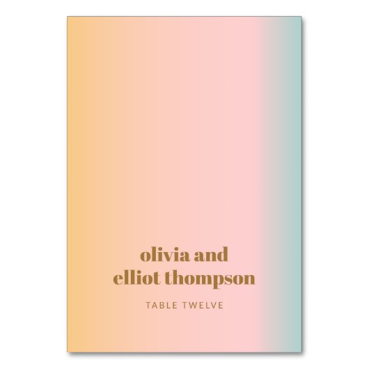 レトロパステル結婚グラデーショカスタムン座席表 テーブルナンバー (正面)