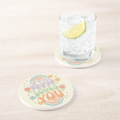 レトロパステル「イエス・ラブズ・ユー」クリスチャンデザイン- コースター (側面)