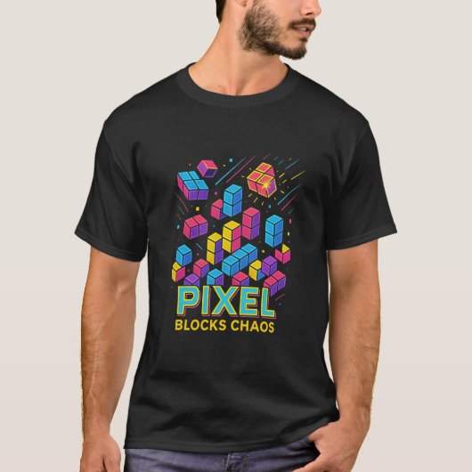 レトロパズルゲーム抽象芸術 Tシャツ (正面)