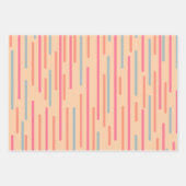 レトロパタモダンーンピンクアプリコットブルー ラッピングペーパーシート (正面2)