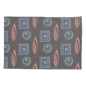 レトロパタモダンーンブルーバラ金ゴールドミント 枕カバー (裏面-左)