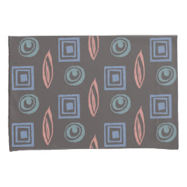 レトロパタモダンーンブルーバラ金ゴールドミント 枕カバー