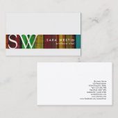 レトロパターストライプンモノグラム名刺 名刺 (正面/裏面)