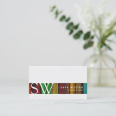 レトロパターストライプンモノグラム名刺 名刺 (スタンド正面)