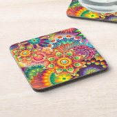 レトロパターファンキーン抽象芸術ボヘミア コースター (左側)