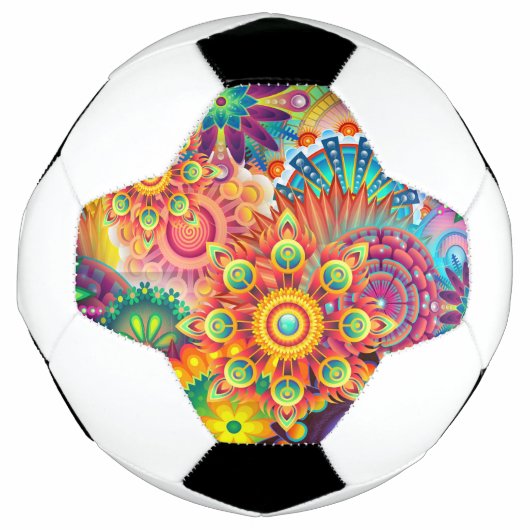 レトロパターファンキーン抽象芸術ボヘミア サッカーボール (正面)