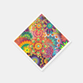 レトロパターファンキーン抽象芸術ボヘミア スタンダードカクテルナプキン (角)