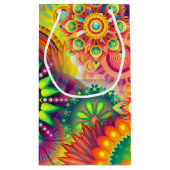 レトロパターファンキーン抽象芸術ボヘミア スモールペーパーバッグ (裏面)