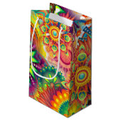 レトロパターファンキーン抽象芸術ボヘミア スモールペーパーバッグ (裏面アングル)