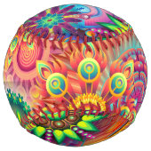 レトロパターファンキーン抽象芸術ボヘミア ソフトボール (正面)