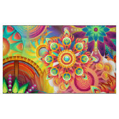 レトロパターファンキーン抽象芸術ボヘミア ファブリック (ファットクウォーター)