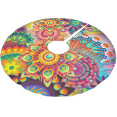 レトロパターファンキーン抽象芸術ボヘミア ブラッシュドポリエステルツリースカート (アングル)