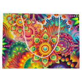 レトロパターファンキーン抽象芸術ボヘミア ラージペーパーバッグ (裏面)