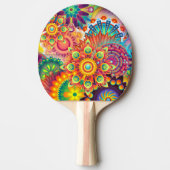 レトロパターファンキーン抽象芸術ボヘミア 卓球ラケット (正面)