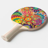 レトロパターファンキーン抽象芸術ボヘミア 卓球ラケット (正面アングル)
