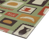 レトロパターンと朝食用の台所料理 カッティングボード (角)