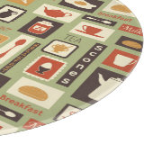 レトロパターンと朝食用の台所料理 カッティングボード (角)