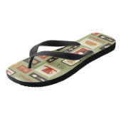 レトロパターンと朝食用の台所料理 ビーチサンダル (アングル)