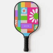 レトロパターンの正方形の形状 ピックルボールラケット (裏面)