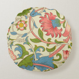 レトロパターンヴィンテージフローラウィルラムモリスかわいい ラウンドクッション