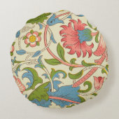 レトロパターンヴィンテージフローラウィルラムモリスかわいい ラウンドクッション (裏面)