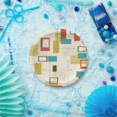 レトロパターンヴィンテージ ペーパープレート (パーティー)