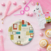 レトロパターンヴィンテージ ペーパープレート (パーティー)