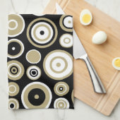 レトロパターン抽象芸術アート – キッチンタオル (四つ折り)
