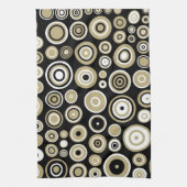 レトロパターン抽象芸術アート – キッチンタオル (縦)