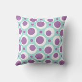 レトロパターン緑と紫の円 クッション (裏面)