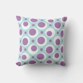 レトロパターン緑と紫の円 クッション (正面)