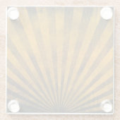 レトロパターン背景 ガラスコースター (裏面)