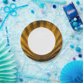 レトロパターン背景 ペーパープレート (パーティー)